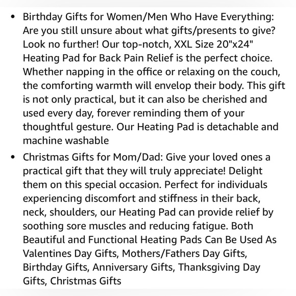 BRAND NEW! Heating Pad for Back, Neck and Shoulder Pain Relief - Picture 14 of 16